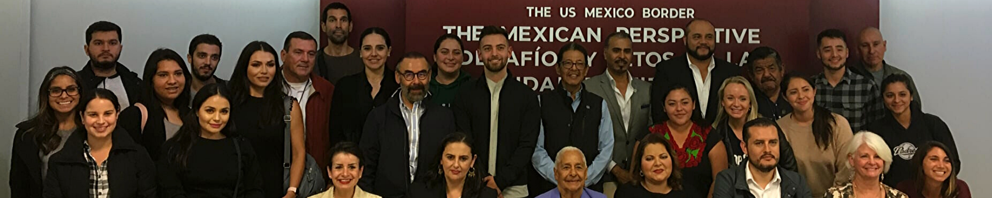 faculty and students at border event