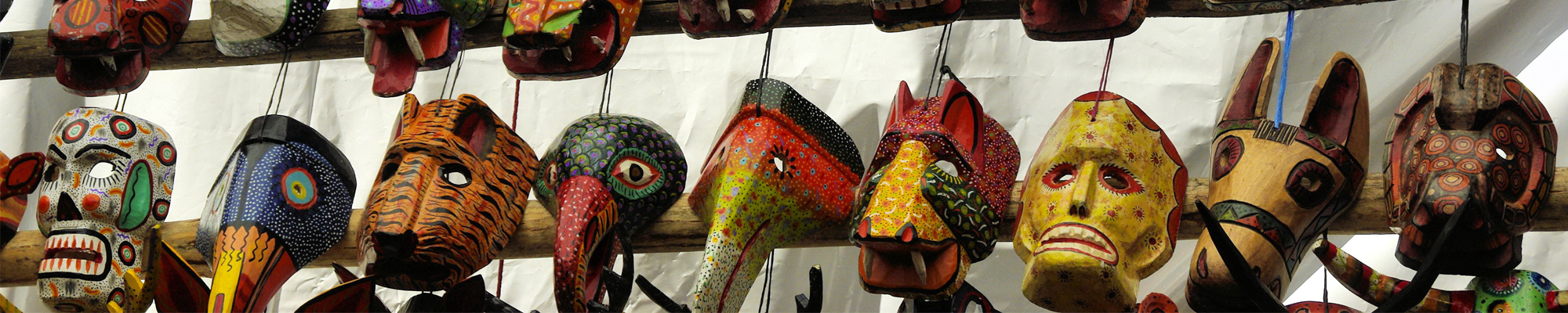 carved animal masks from gutemala