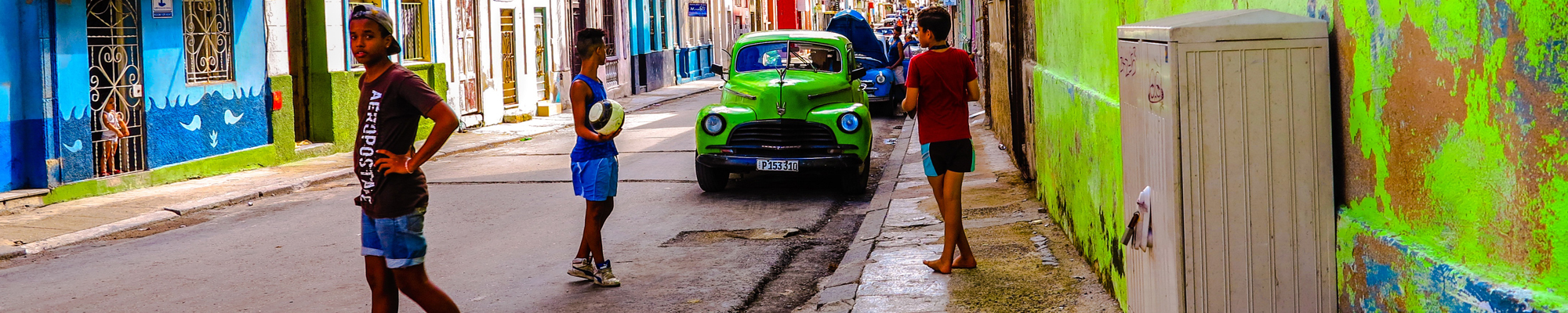 boys playing soccer in Cuba